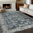 thumbnail image 1 of Haperlare 9'x12' Vintage Floral Area Rug Soft Oriental Carpet, Washable Rug Non Slip TPR Backing Low Pile Rugs for Living Room Bedroom Home Office, Blue, 1 of 7