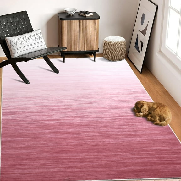 Haperlare Abstract Area Rug Soft Washable Rug Non-Slip Contemporary Carpet, 4' x 6' Pink
