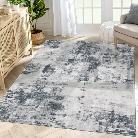 Haperlare Abstract Area Rugs for Living Room Contemporary Ultra-Thin Stain-Resistant Rugs for Kitchen Dining Room,5'x7',Grey