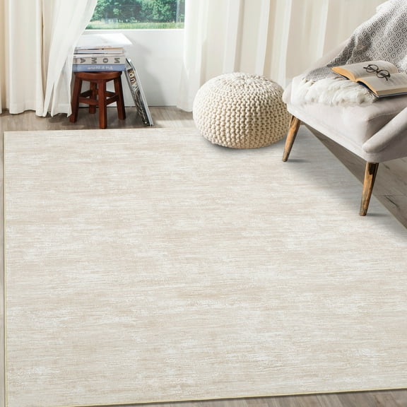 Haperlare Abstract Modern Area Rugs Washable Low Pile Rugs for Bedroom Beige Ultra-Thin Bathroom Rugs,9'x12'