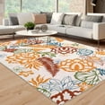 thumbnail image 1 of Haperlare Area Rug Floral Rug Washable Bohemian Living Room Bedroom Rug Non-Shedding Indoor Carpet, 9' x 12' Beige Orange, 1 of 7