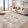 thumbnail image 1 of Haperlare Area Rug Vintage Bordered Area Rugs for Living Room Washable Ultra-Thin Home Office Rugs 10'x13' Beige Carpet, 1 of 7