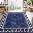 thumbnail image 1 of Haperlare Area Rug Washable Rugs Modern Rug Accent Geometric Border Rug Non-Slip Throw Area Rugs for Bedroom Living Room, 8' x 10' Blue, 1 of 7