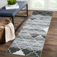 thumbnail image 1 of Haperlare Area Rugs Moroccan Blue Rug Low Pile Area Rug Distressed Non Slip Floor Mat, 2' x 6' Gray, 1 of 7