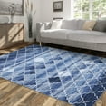 thumbnail image 1 of Haperlare Area Rugs Moroccan Blue Rug Low Pile Area Rug Distressed Non Slip Floor Mat, 8' x 10' Blue, 1 of 7