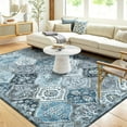 thumbnail image 1 of Haperlare Area Rugs Washable Rug Boho Moroccan Rug Vintage Non-Slip Rugs Soft Floral Throw Rug, 8' x 10' Gray Blue, 1 of 7