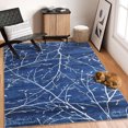 thumbnail image 1 of Haperlare Area Rugs Washable Rugs Non-Slip Stain Resistant Rugs Throw Floral Rug Boho Distressed Floor Mat, 4' x 6' Blue, 1 of 7