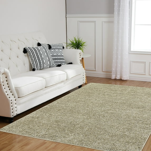 Haperlare Shag Bedroom Rugs 4' x 6' Area Rugs Indoor Non-Slip Nursery Rugs, Taupe