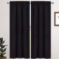 thumbnail image 1 of Haperlare Black Blackout Curtains 45 inches Long Cafe Tier Short Curtains Light Blocking Room Darkening Kitchen Curtains for Small Windows, 2 Panels, 1 of 7