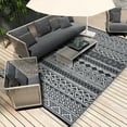 thumbnail image 1 of Haperlare Black White Boho Outdoor Area Rug 9x12 ft Waterproof Reversible Plastic Mat for Camping RV Picnic, 1 of 7