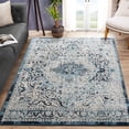 thumbnail image 1 of Haperlare Blue Area Rug for Living Room 7' 10" x 10' 2" Floral Rug Distressed Indoor Floor Carpet, 1 of 7