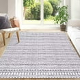 thumbnail image 1 of Haperlare Boho Area Rug Tribal Large Area Rug Low-Pile Rug Non-Shedding Rugs for Living Room Bedroom Dining Home Office Area Rug, 8'x10', Light Gray, 1 of 6
