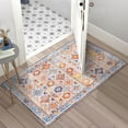 thumbnail image 1 of Haperlare Boho Distressed Area Rug Low Pile Non-Slip Moroccan Trellis Rug Indoor Floor Carpet for Living Room, 2' x 3' Orange, 1 of 7