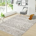 thumbnail image 1 of Haperlare Boho Moroccan Washable Area RugNon-Slip Accent Rugs Geometric Distressed Floor Carpet, 4' x 6' Beige Brown, 1 of 7