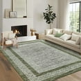 thumbnail image 1 of Haperlare Bordered Modern Geometric Rugs for Kitchen Dining Room Washable Stain-Resistant Area Rugs for Nursery,Green Carpet,9'x12', 1 of 7