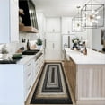 thumbnail image 1 of Haperlare Braided Print Boho Rug Living Room Area Rug Modern Geometric Area Rug Washable Rug Farmhouse Floor Carpet, 2' x 6' Black, 1 of 7
