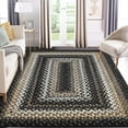 thumbnail image 1 of Haperlare Braided Print Boho Rug Living Room Area Rug Modern Geometric Area Rug Washable Rug Farmhouse Floor Carpet, 5' x 7' Black, 1 of 7