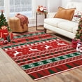 thumbnail image 1 of Haperlare Christmas Area Rugs 8x10 Living Room Rug, Washable Rug Xmas Decorative Boho Accent Rugs Non-Slip Indoor Carpet for Bedroom Holiday Decor, Red, 1 of 8