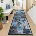thumbnail image 1 of Haperlare Contemporary Leaf Runner Rugs Machine Washable Non Slip Soft Runner Rugs for Hallway Entryway Abstract Laundry Runner Rug,2'x6',Blue, 1 of 7