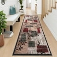 thumbnail image 1 of Haperlare Contemporary Leaf Runner Rugs Machine Washable Non Slip Soft Runner Rugs for Hallway Entryway Abstract Laundry Runner Rug,2'x6',Brown, 1 of 7