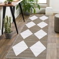 thumbnail image 1 of Haperlare Distressed Washable Runner Rug Geometric Bedroom Rug Area Rug Living Room Rugs Moroccan Office Rug Nursery Rug Modern Trellis Accent Rug, 2' x 6' Brown, 1 of 2