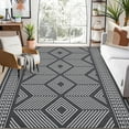 thumbnail image 1 of Haperlare Geometric Area Rugs for Living Room Contemporary Machine Washable Soft Rugs for Bedroom Grey Black Carpet,8'x10', 1 of 7