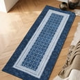 thumbnail image 1 of Haperlare Geometric Runner Rugs for Hallway Non Slip Low Pile Entryway Rugs Indoor Floor Mat 2'x6',Blue, 1 of 7