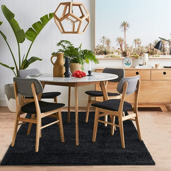 Haperlare Indoor Plush Shaggy 6' x 9' Area Rugs for Living Room,Bedroom ,Black