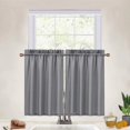 thumbnail image 1 of Haperlare Kitchen Curtains 30"W x 36"L Waffle Woven Textured Light Filtering Cafe Curtains for Bathroom, Gray, 2 Panels, 1 of 7