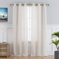 thumbnail image 1 of Haperlare Linen Living Room Curtain 37"W x 95"L Ertra Long Semi-Sheer Farmhouse Light Filtering Window Drapes for Bedroom, Beige, 2 Panels, 1 of 6
