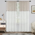 thumbnail image 1 of Haperlare Living Room Curtain 52"x 84" Color Block Farmhouse Linen Light Filtering Window Curtain for Bedroom, Taupe, Single Panel, 1 of 8