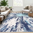 thumbnail image 1 of Haperlare Living Room Machine Washable Area Rugs Modern Abstract Stain-Resistant Soft Rugs for Bathroom Blue Paint-Splattered Area Rugs Non Slip Big Carpet,9'x12', 1 of 7