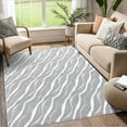 thumbnail image 1 of Haperlare Modern Area Rug 3 x 5 Shag Plush Rug Geometric Rugs for Living Room Bedroom Contemporary Carpet Low-Pile Rug, Pale Gray, 1 of 5