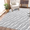 thumbnail image 1 of Haperlare Modern Area Rug 4 x 6 Shag Plush Rug Waves Rugs for Living Room Bedroom Contemporary Carpet Low-Pile Rug, Pale Gray, 1 of 5