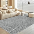 thumbnail image 1 of Haperlare Modern Area Rugs for Living Room Braided Print Machine Washable Ultra-Thin Soft Woven Rugs for Bedroom,Solid Grey Carpet,8'x10', 1 of 7