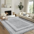thumbnail image 1 of Haperlare Modern Bordered Distressed Rugs for Bedroom Washable Ultra-Thin Area Rugs Home Office Indoor Floor Grey Rugs,5'x7', 1 of 7