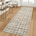 thumbnail image 1 of Haperlare Modern Plaid Runner Rug 2'x8' Washable Rugs, Non Slip Kitchen Rugs Ultra Soft Bedroom Rug Stain Resistant Carpet for Entryway Laundry, Beige, 1 of 8