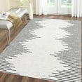 thumbnail image 1 of Haperlare Modern Stripe Area Rugs Machine Washable Ultra-Thin Geometric Area Rugs for Living Room Home Office Rug Cream Carpet,10'x13', 1 of 1