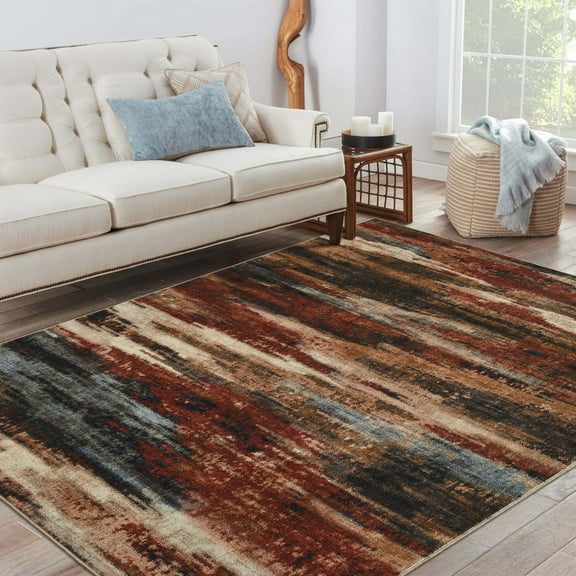 Haperlare Rugs Abstract Contemporary Washable Soft Area Rugs for Indoor Floor Home Office Red Area Rug,4'x6'