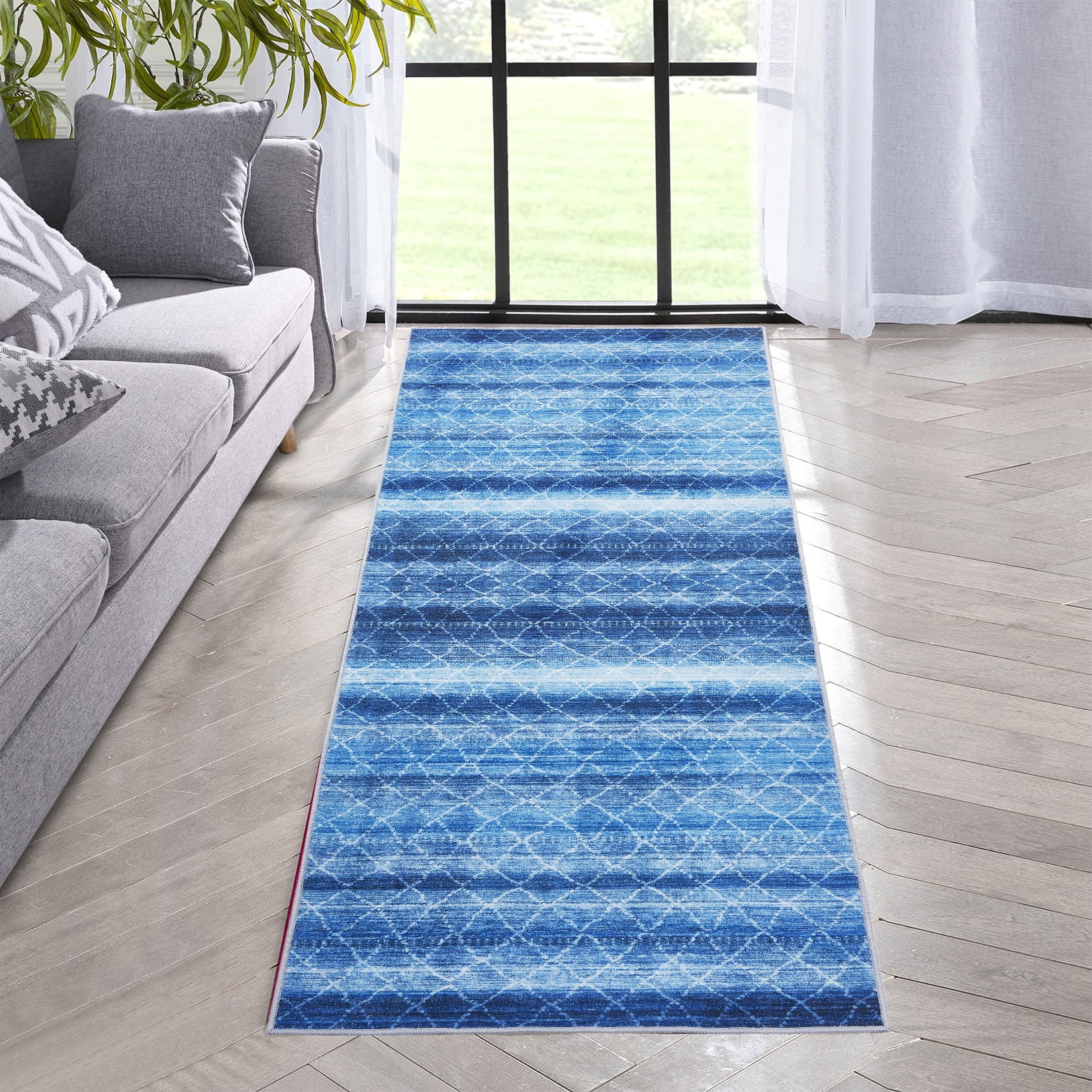 Rectangle Rug 2x6 Haperlare Runner Rug 2'x 6' Area Rug Washable Rug Abstract Geometric ...