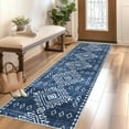 thumbnail image 1 of Haperlare Runner Rugs for Hallway Machine Washable Non Slip Geometric Entryway Rugs for Laundry Indoor Floor Blue Rug,2'x6', 1 of 7