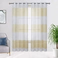 thumbnail image 1 of Haperlare Sheer Curtain Tree Branch Silver Foil Light Filtering Voile Curtains for Bedroom Living Room Dining Room, Yellow, 52"W x 63"L 2 Panels, 1 of 8