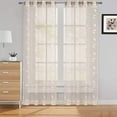 thumbnail image 1 of Haperlare Sheer Curtains for Living Room 95"L x 52"W Light Filtering French Curtain Kids Room Bedroom, Taupe, Set of 2, 1 of 7