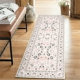thumbnail image 1 of Haperlare Vintage Area Rugs Oriental Floral Distressed Accent Rug Machine Washable Rug Boho Living Room Rug, 2' x 6' Beige Pink, 1 of 5