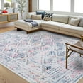 thumbnail image 1 of Haperlare Vintage Bohemian Washable Rugs for Bedroom Non Shedding Ultra-Thin Area Rugs Colorful Moroccan Geometric Rugs for Bathroom Home Office,5'x7', 1 of 7
