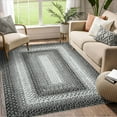 thumbnail image 1 of Haperlare Vintage Braided Area Rug Washable Rug Boho Geometric Print Rug Non-Slip Foldable Throw Carpet Ultra Soft Lightweight Thin Rug, 3' x 5' Gray, 1 of 6