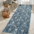thumbnail image 1 of Haperlare Vintage Rug Runner 2'x6' Entryway Floral Area Rugs for Hallway Washable Low Pile Rugs for Bedroom Non Slip Kitchen Laundry Rug Navy Blue, 1 of 7
