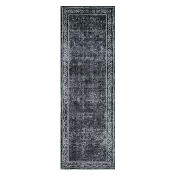Haperlare Vintage Runner Rug for Hallway 2'x6' Non-Slip Laundry Room Rug Non-Slip Kitchen Runner Rug Hallway Rug Laundry Rug Aesthetic Bedside Rug Runner, Gray
