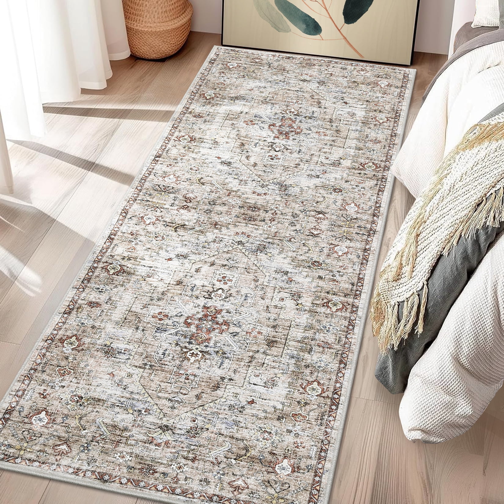 Haperlare Vintage Runner Rugs for Hallway Oriental Distressed Washable ...