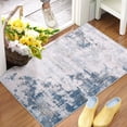 thumbnail image 1 of Haperlare Washable Area Rug Modern Abstract Entryway Rug Area Rug Doormat Stain Resistant Non-Slip for Entrance Kitchen Bathroom, 2' x 3' Blue/Brown, 1 of 5
